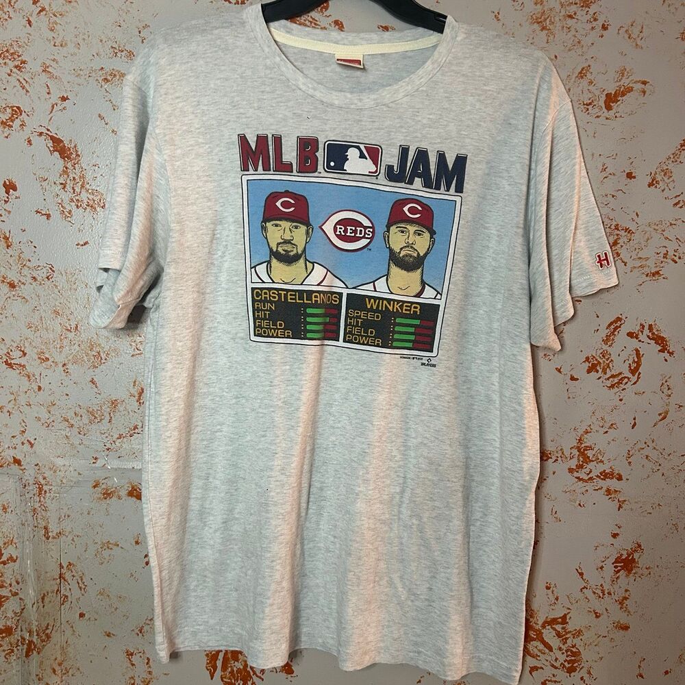 Homage MLB Jam Cincinnati Reds T Shirt XL Castellanos Winker Baseball Graphic